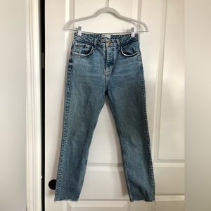 ZARA High Rise Light Wash Skinny Jeans